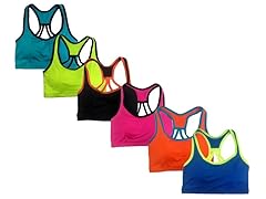 6Pk Neon Color Sports Bras