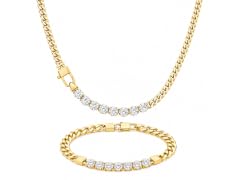 18K Gold Plated Cuban CZ Jewelry Set