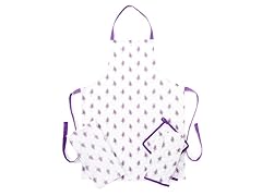 White & Lavendar Apron Set