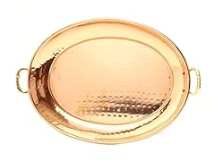 Decor Copper Tray w/ Cast Brass Handles