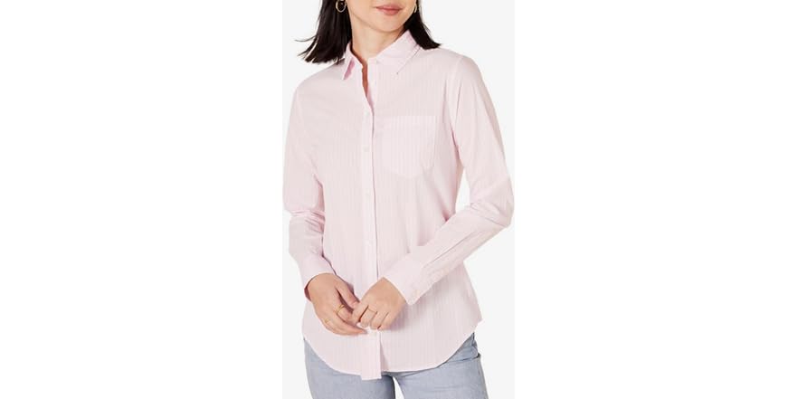 POPLIN BUTTON UP SHIRT / WHT
