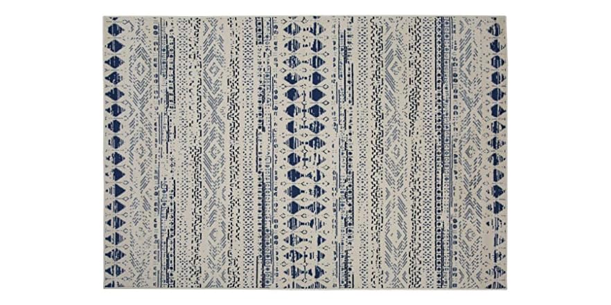 Geometric Pattern Distressed Area Rugs