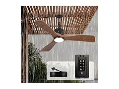 Parrot Uncle F5001BR 42" Outdoor Ceiling Fan, Walnut