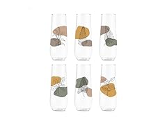 TOSSWARE 9oz Botanical Plastic Flute 6Pk