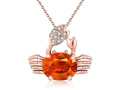Pave Citrine Stone Crab Necklace