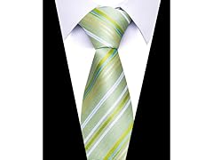 Infinite Basics Formal Men’s Necktie - Mint Green Striped Elegance