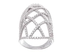 Swarovski Elements 18K White Gold Mesh Ring