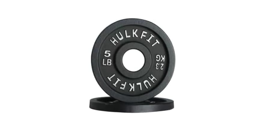 HulkFit Placas de peso de hierro fundido recubiertas de esmalte de 1″ y