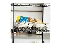 Sukkiri Homu Wicker Storage Basket with Handles, 2-Pack 