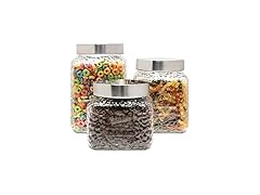 American Atelier Hammered Main St. Canister Set 3-Piece Glass Jars 