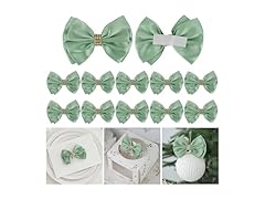 LiBongTa Moss Green Ribbon Bows 4'' 