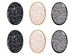 Black, Grey, & White Multi Color Druzy Crystal Oval Set of 3 Stud Earring