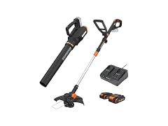 Worx 20V 12" Cordless String Trimmer & Leaf Blower Combo, 2 Batteries & Charger