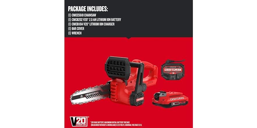 CRAFTSMAN CMCCS610D1 Mini Cordless 10 in. Chainsaw