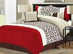 7-Pc Bentley Comforter Set- Red (Multiple Sizes)