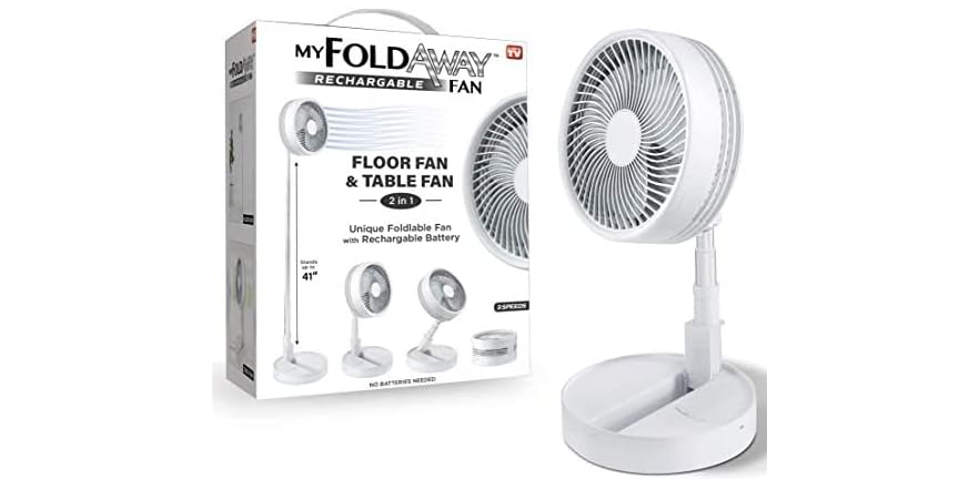 Bell Howell MY FOLDAWAY FAN Rechargeable Fan Ultra Lightweight Portable Compact Extendable To 4 Feet High With 3 Speed Modes As Seen On TV (6 - View #5