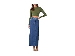 Forever 21  (S) Midi Slit Skirt Medium Denim