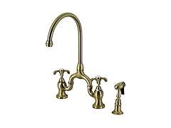 Kingston KS7793TXBS Bridge Kitchen Faucet w Sprayer