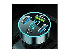 AGEK 4 Port Car Charger Adapter - USB C