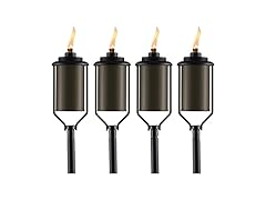 TIKI Easy Install 4-Pack Simply Metal Torches