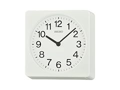 SEIKO QXA860WLH Square Non Ticking Wall Clock, White, 7.7 Inches