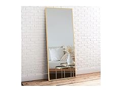 GlasFlength 59x16 Gold Frame Mirror