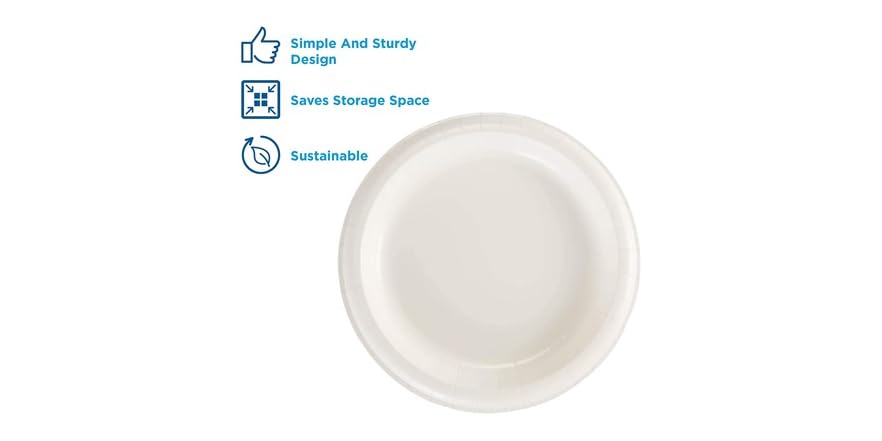(4 Pack) Dixie Plates Dixie Basic 8.5” Light-Weight Paper Plates by GP PRO