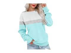 FKEEP Womens Crewneck Colorblock Pullover Sweatshirt