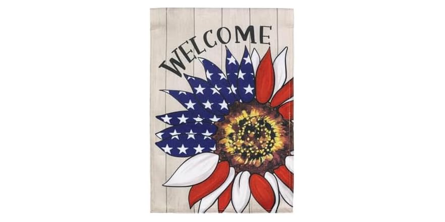 Patriotic Garden Flag 12x18 Sunflower