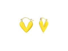 POSUR Enamel Heart Gold Hoop Earring