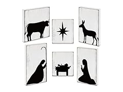 6Pc Nativity Scene Wooden Block Décor
