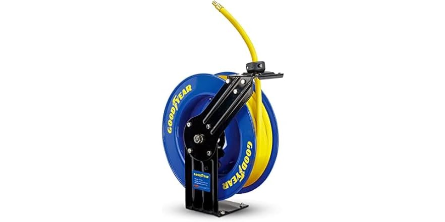GOODYEAR Heavy Duty Hose Reel Retractable 3/8" Inch x 50'