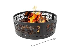 Sunnydaze 4-Star Decorative Outdoor Large Round Metal Fire Pit Ring, 36"