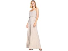 Adrianna Papell Gown, Silver Nude (4)
