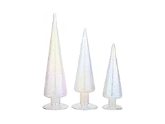 Iridescent Glass Holiday Trees, Set of 3