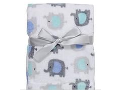 Cutie Pie Print Velboa Blanket: Elephant