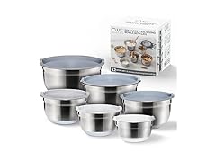 12 Pc Mixing Bowls with Lids Gray