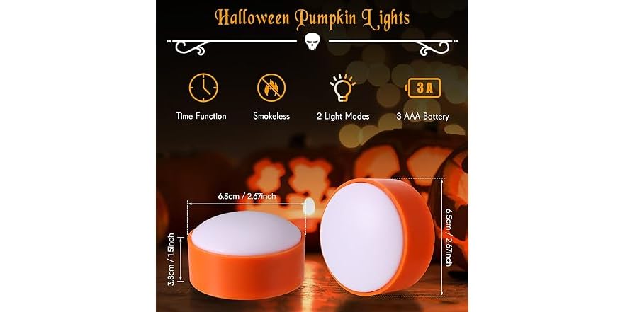 6 Pcs Pumpkin Lights with Remote & Timer