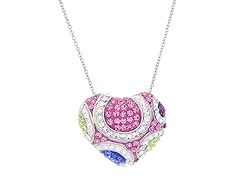 18K Plated Swarovski Crystal Elements Multi Colored Heart Necklace