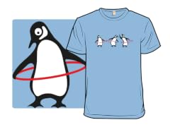 Penguins Spinning Hula Hoops