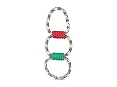 Bow Wow Pet Holiday Triple Ring Rope Dog Tug Toy