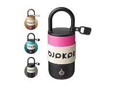  13oz Travel Coffee Mug With Lid And Handle,Pink And Black