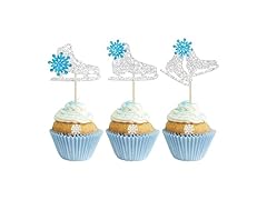 Gyufise 24Pcs Ice Skating Cupcake Topper