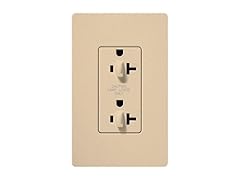 Lutron SCR-20-DDTR-DS Satin Colors 20-Amp Dual Dimmable Tamper Resistant Receptacle, Desert Stone