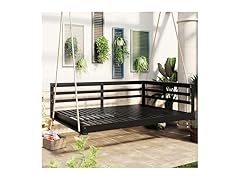 Merax 80" Acacia Wood Swing Bed, Full -Choose Color