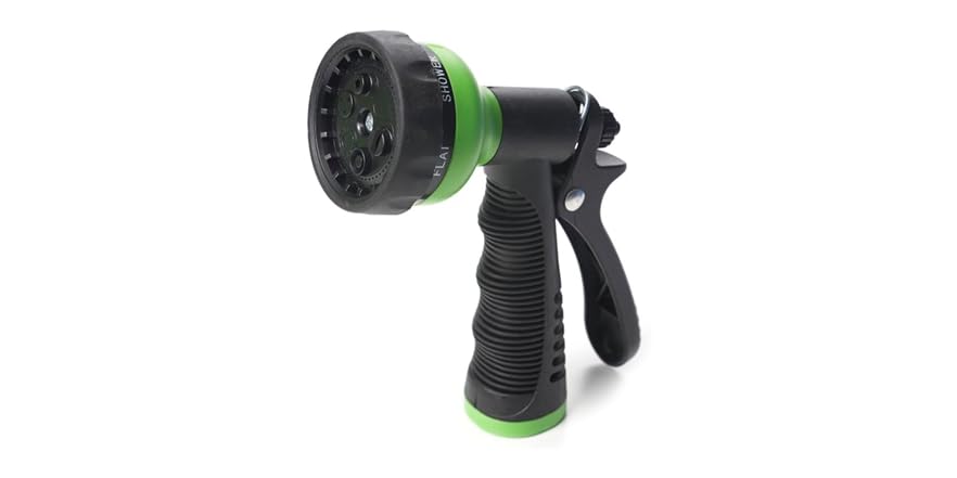 50 Ft Green Coil Garden Hose with Nozzle