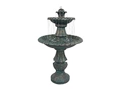 Sunnydaze Nouveau 2-Tier Outdoor Water Fountain 41 Inch