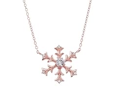 14K Rose Gold Plated Snowflake Necklace