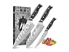BRPDARK Damascus Knife Set 3 PCS