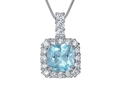 .85 CT Silver Blue Topaz Pendant